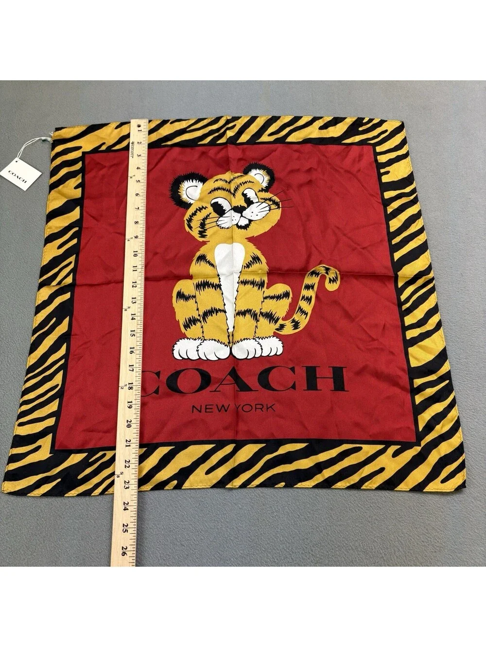 Coach Lunar New Year Tiger Silk Bandana New With Tags